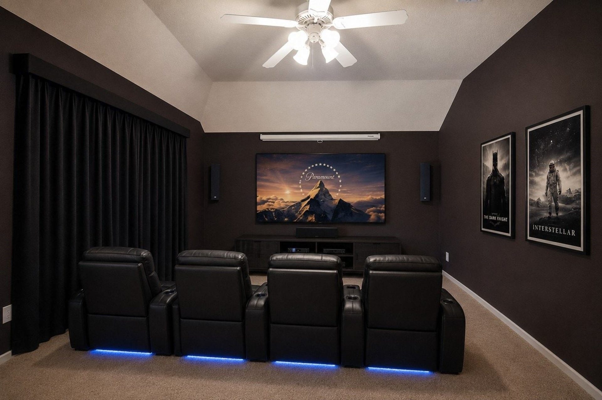 4746 Autumn Orchard Lane, Katy, TX 77494 Discover the ultimate entertainment haven in this virtually staged media/game room, perfect for relaxation and fun.