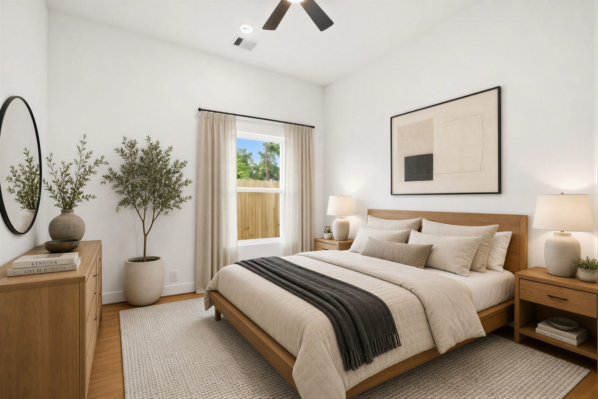 7843 Sunnyhill Street, #A-B, Houston, TX 77088 This image is Virtually Stages to provide viewer a suggestion of how the room could look decorated.