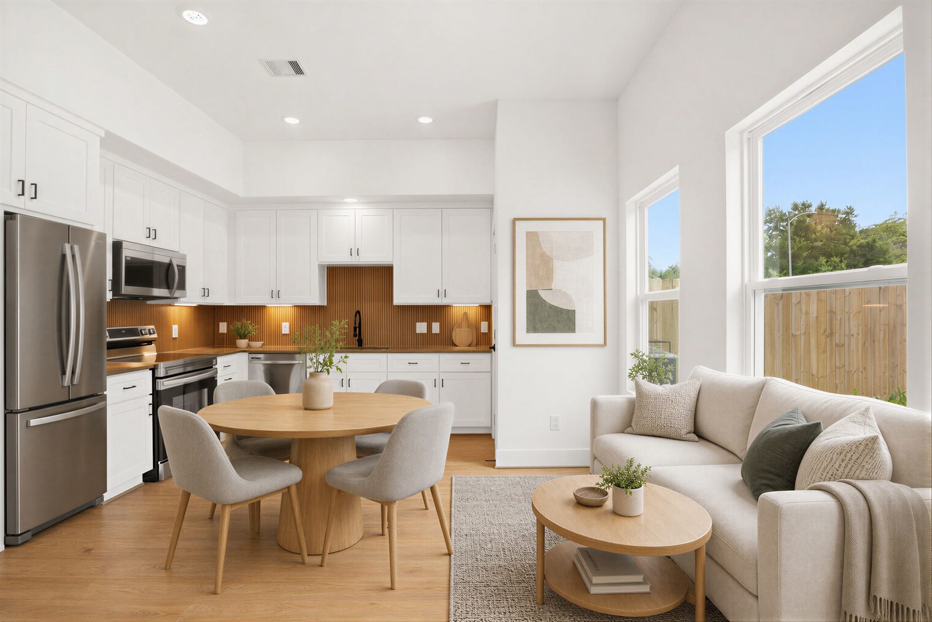 7843 Sunnyhill Street, #A-B, Houston, TX 77088 This image is Virtually Stages to provide viewer a suggestion of how the room could look decorated.