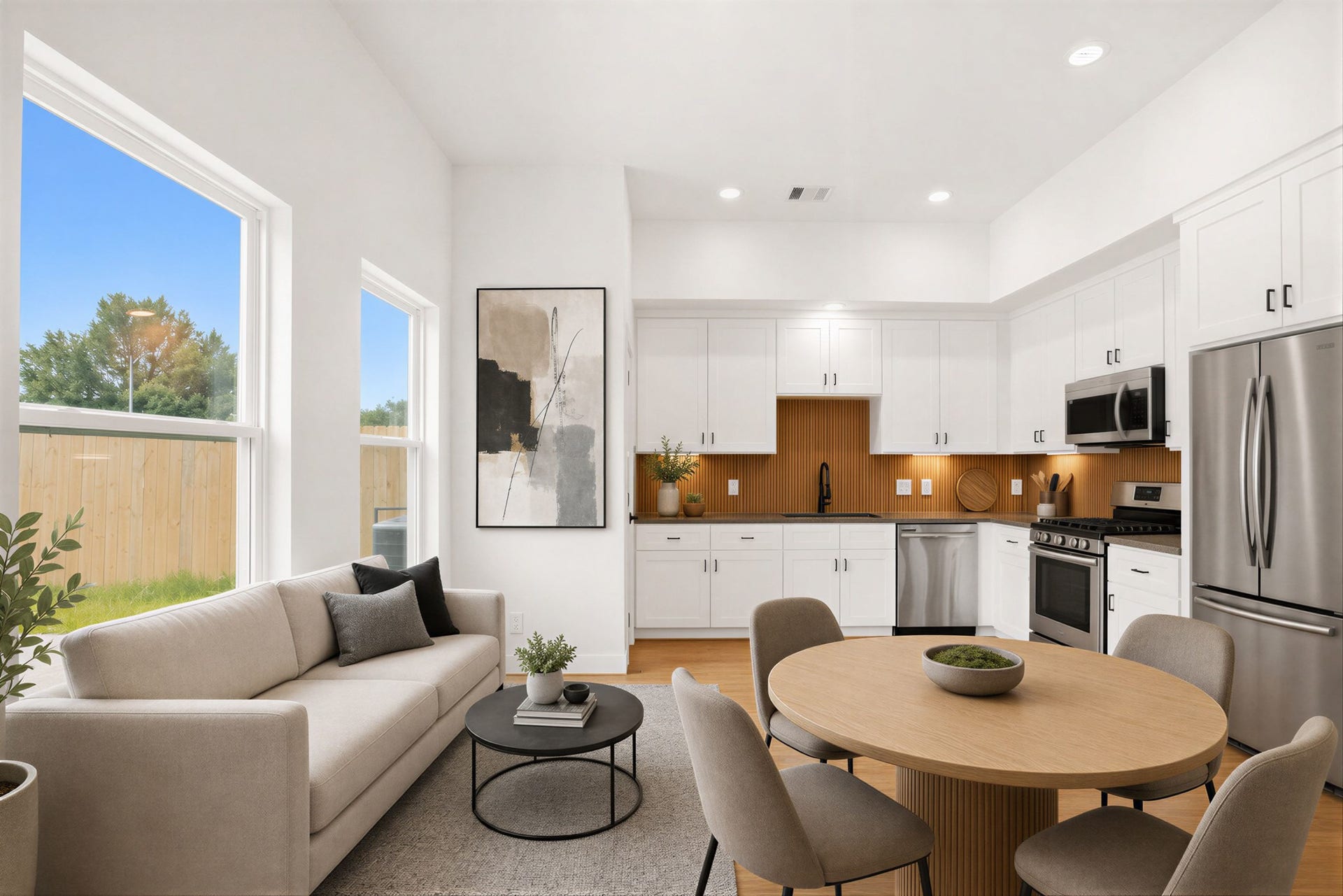 7843 Sunnyhill Street, #A-B, Houston, TX 77088 This image is Virtually Stages to provide viewer a suggestion of how the room could look decorated.