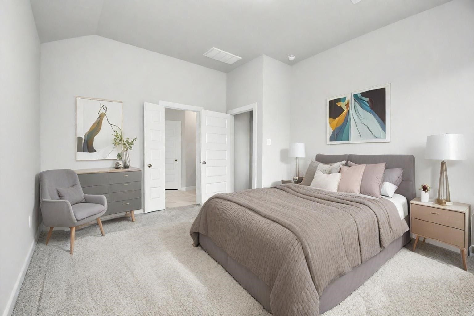 63 Knight Bayou Drive, Dayton, TX 77535 Virtually Staged - Primary Bedroom. Sample photo of completed home with similar floor plan. Actual colors and selections may vary.