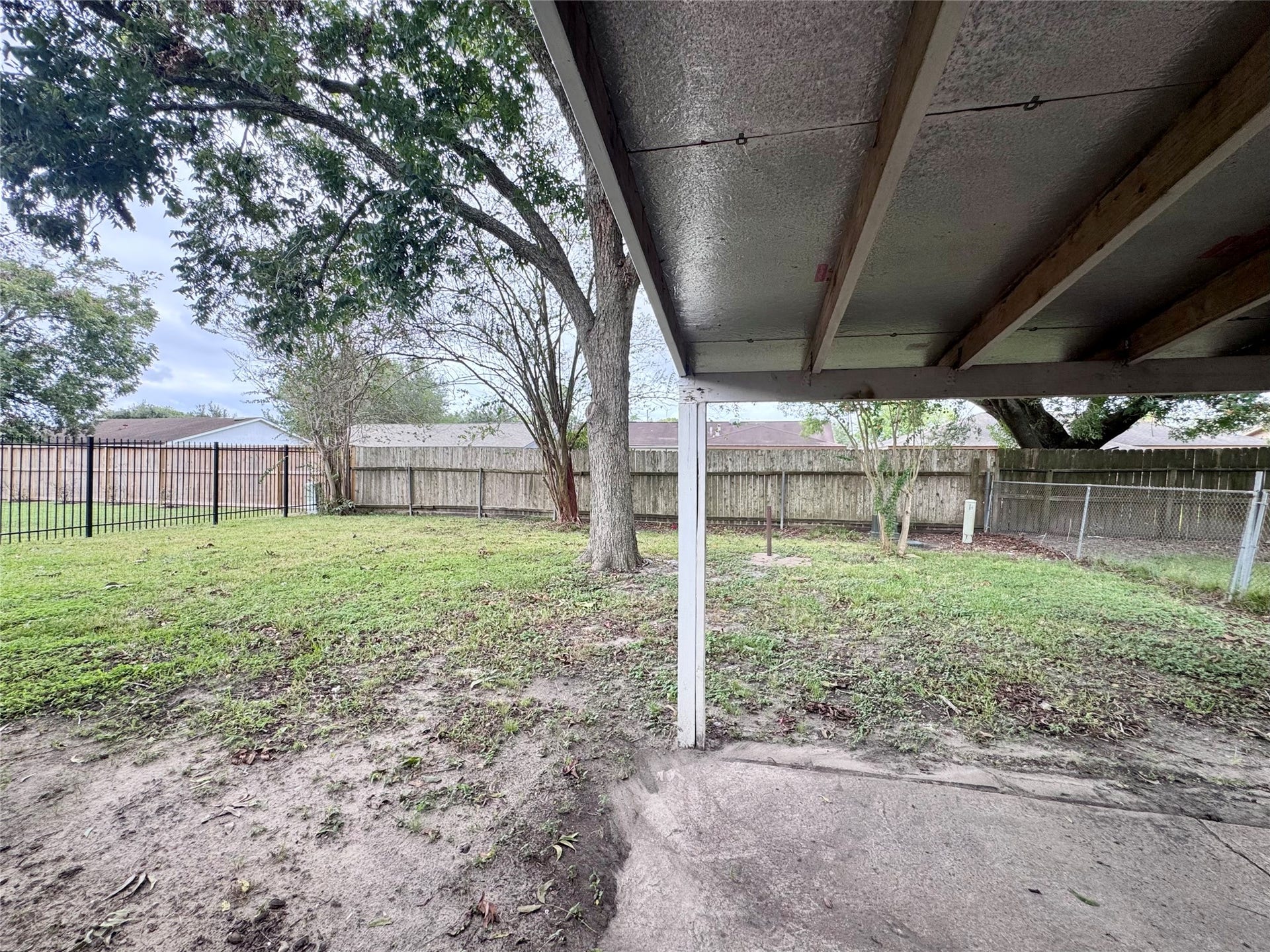 Enjoy the covered patio.