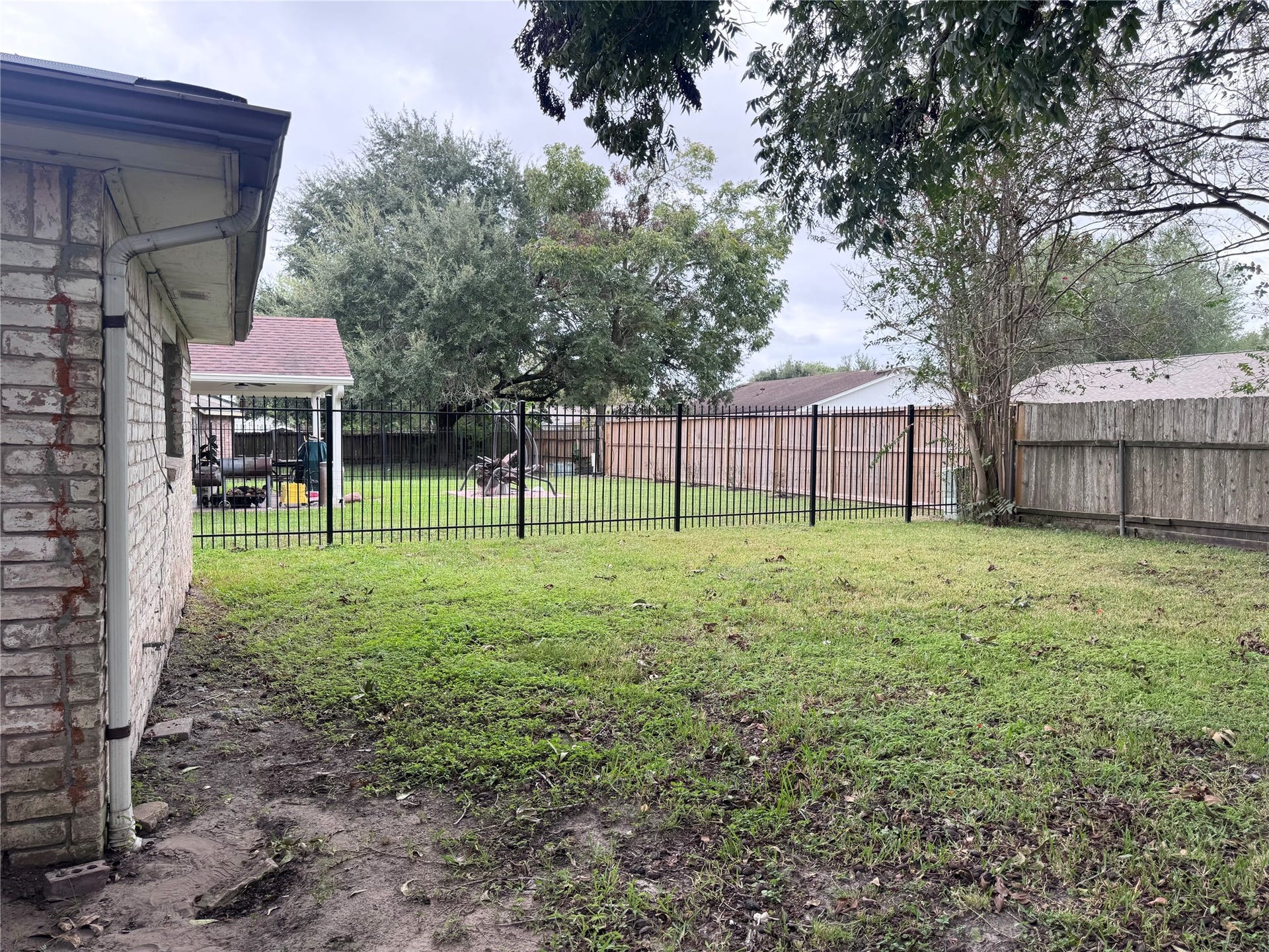 Home has a large backyard with pecan trees that provide plenty of shade.