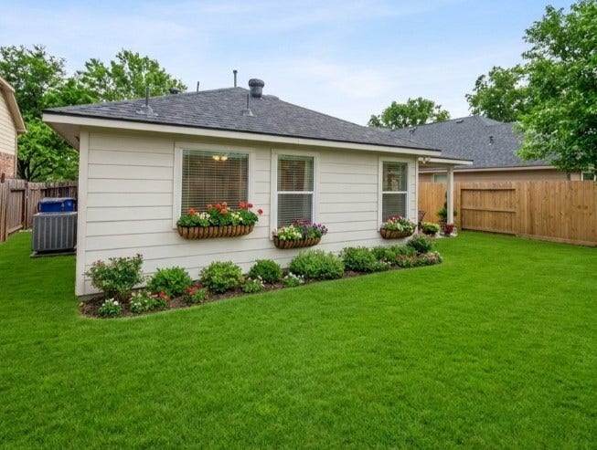 21723 Saragosa Pond Lane, Spring, TX 77379 Charming backyard with a lush, manicured lawn and delightful curb appeal, perfect for relaxation and entertaining. Virtually Designed for idea