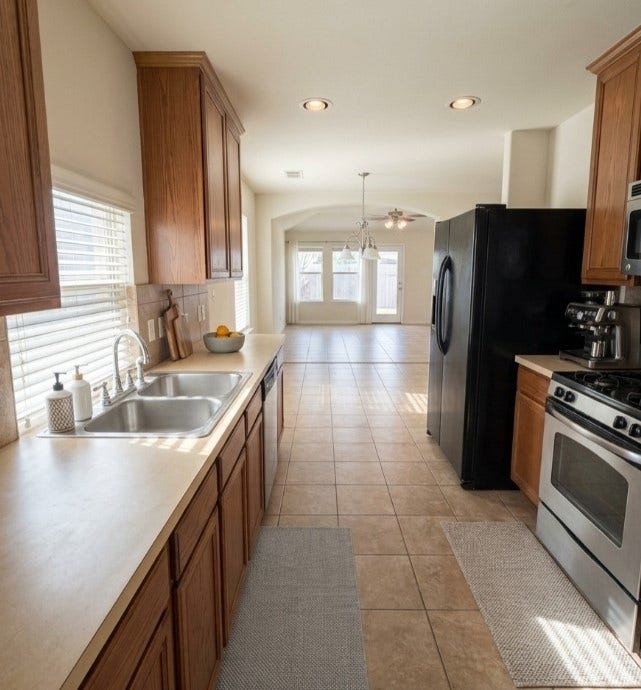 21723 Saragosa Pond Lane, Spring, TX 77379 Enjoy seamless flow from the kitchen to an inviting dining and living area.