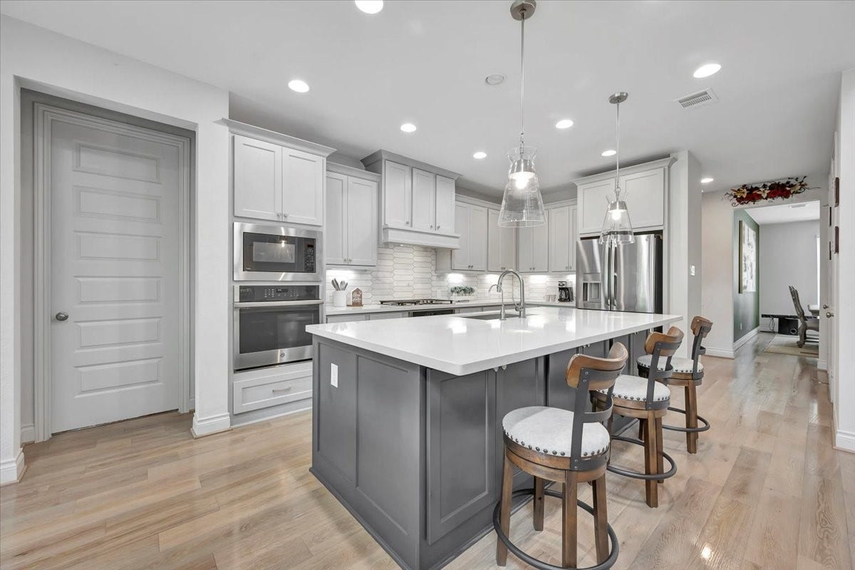 12218 Hickory Arroyo Drive, Humble, TX 77346 Experience culinary elegance in this beautifully designed Perry kitchen, featuring sleek cabinetry, modern appliances, and a spacious island perfect for entertaining.