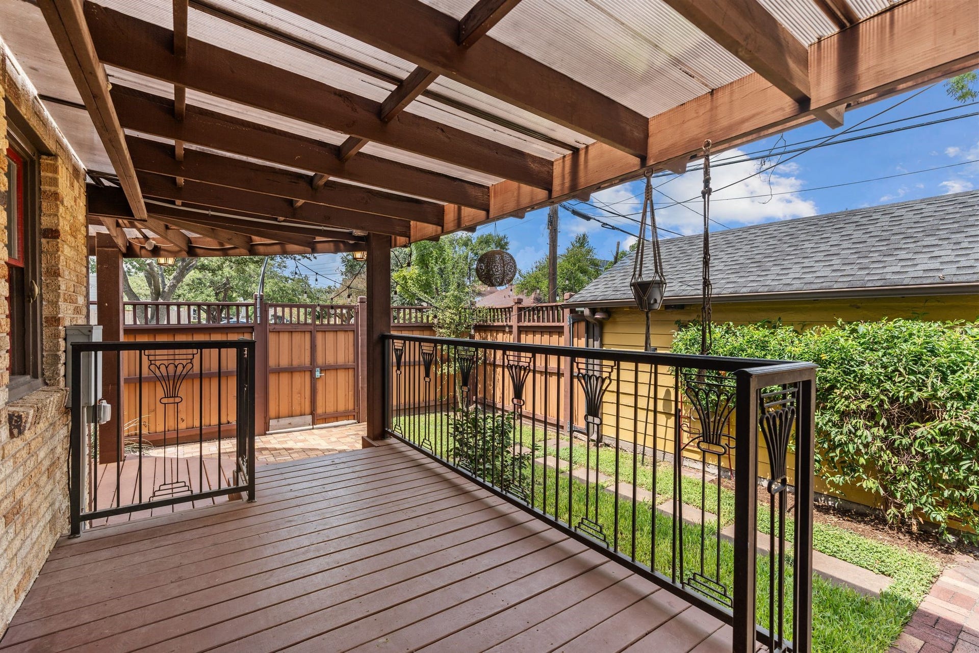 Outdoor entertaining is a breeze with the covered deck and fenced yard.