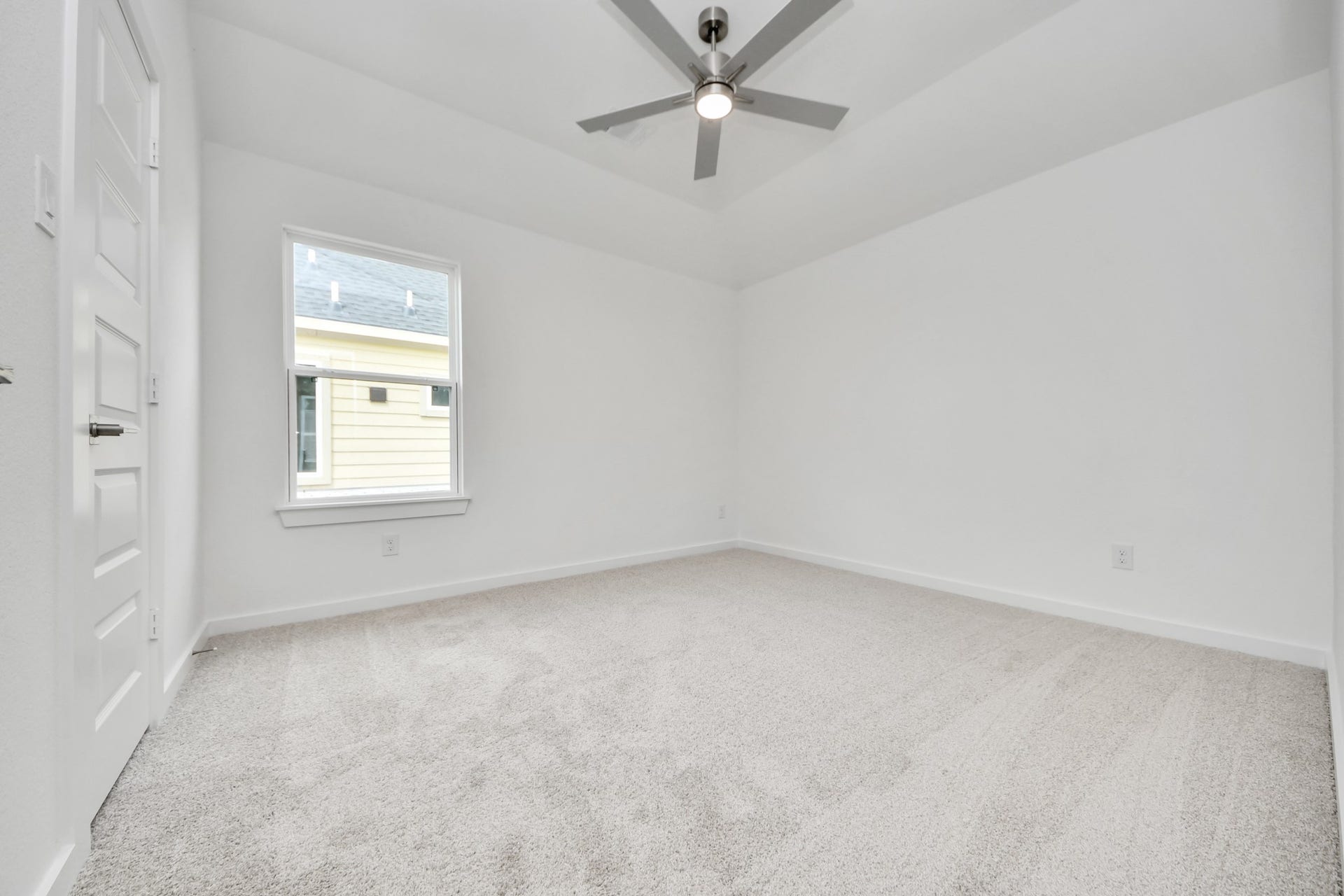 3221 Skerne Spring Drive, Spring, TX 77373 Generously sized secondary bedrooms featuring spacious closets, soft and inviting carpeting underfoot, large windows allowing plenty of natural light, and the added touch of privacy blinds for your personal retreat. Sample photo of completed home with similar floor plan. Actual colors and selections may vary.