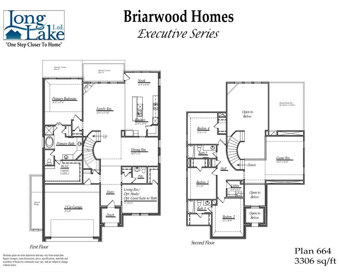 3221 Skerne Spring Drive, Spring, TX 77373 Plan 664 features 5 bedrooms, 4 full baths, 1 half bath and over 3,300 square feet of living space