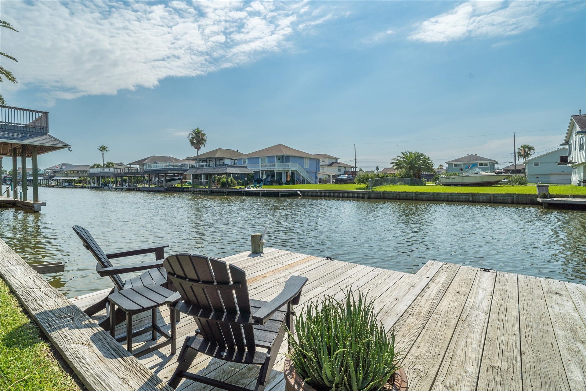 276 Barracuda Street, Bayou Vista, TX 77563 The oversized dock is perfect for fishing, crabbing, launching your kayak, or taking a swim. Enjoy endless waterfront activities and easy access to the water from this spacious, versatile dock