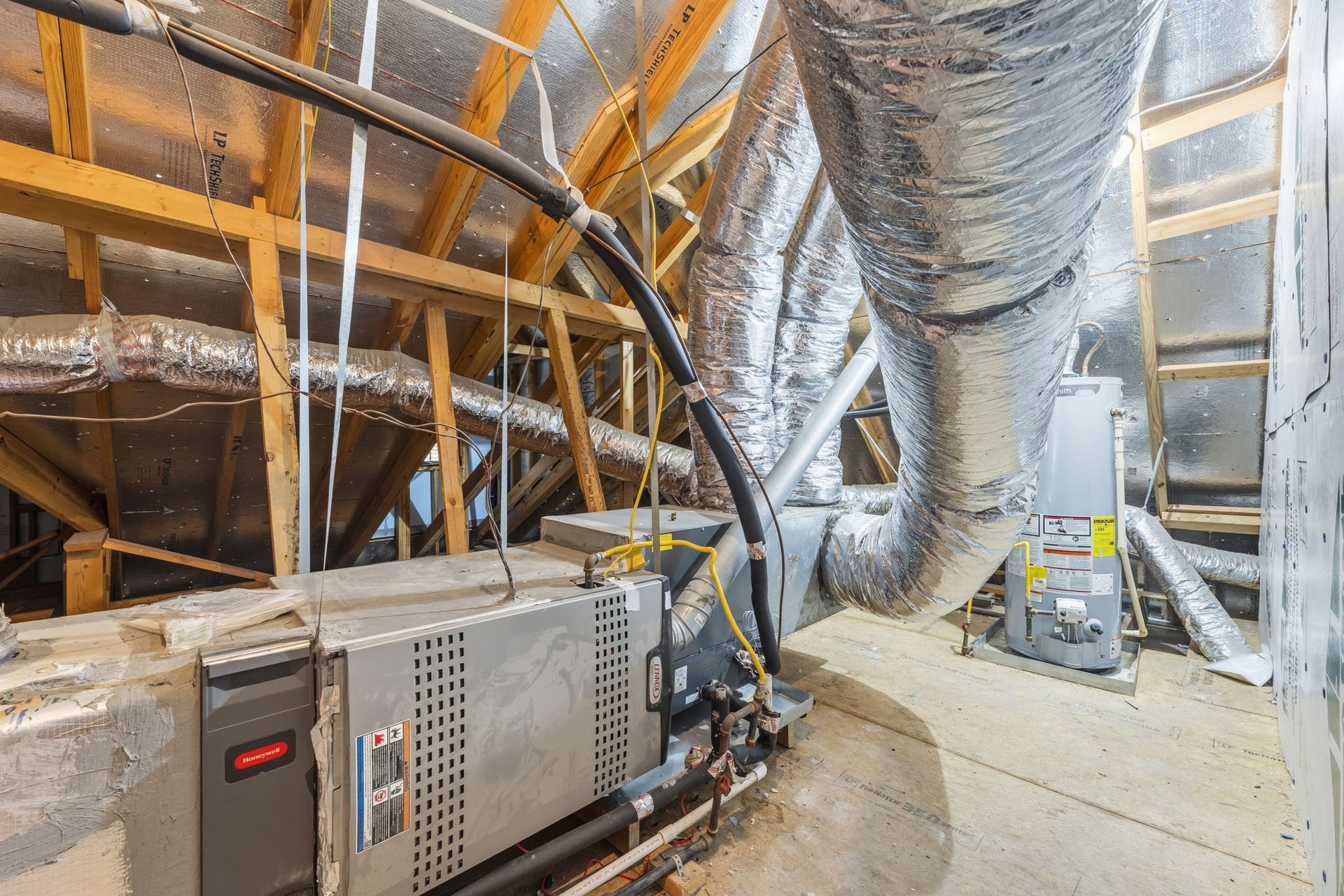 Spacious attic with radiant barrier
