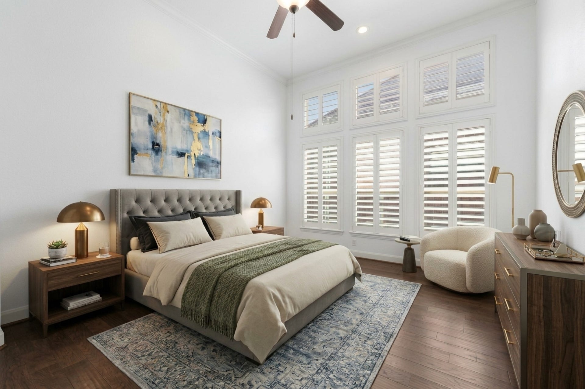Home office virtually staged as a 3rd bedroom