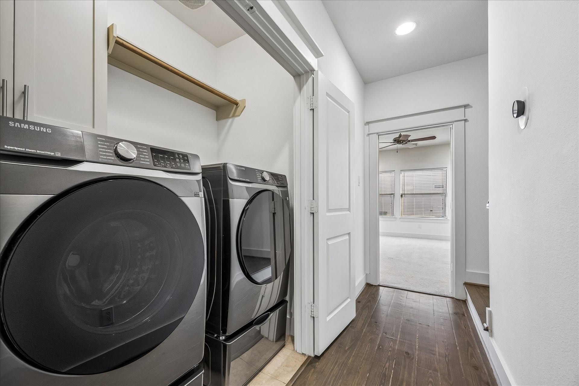 The like-new washer and dryer are also included with rent