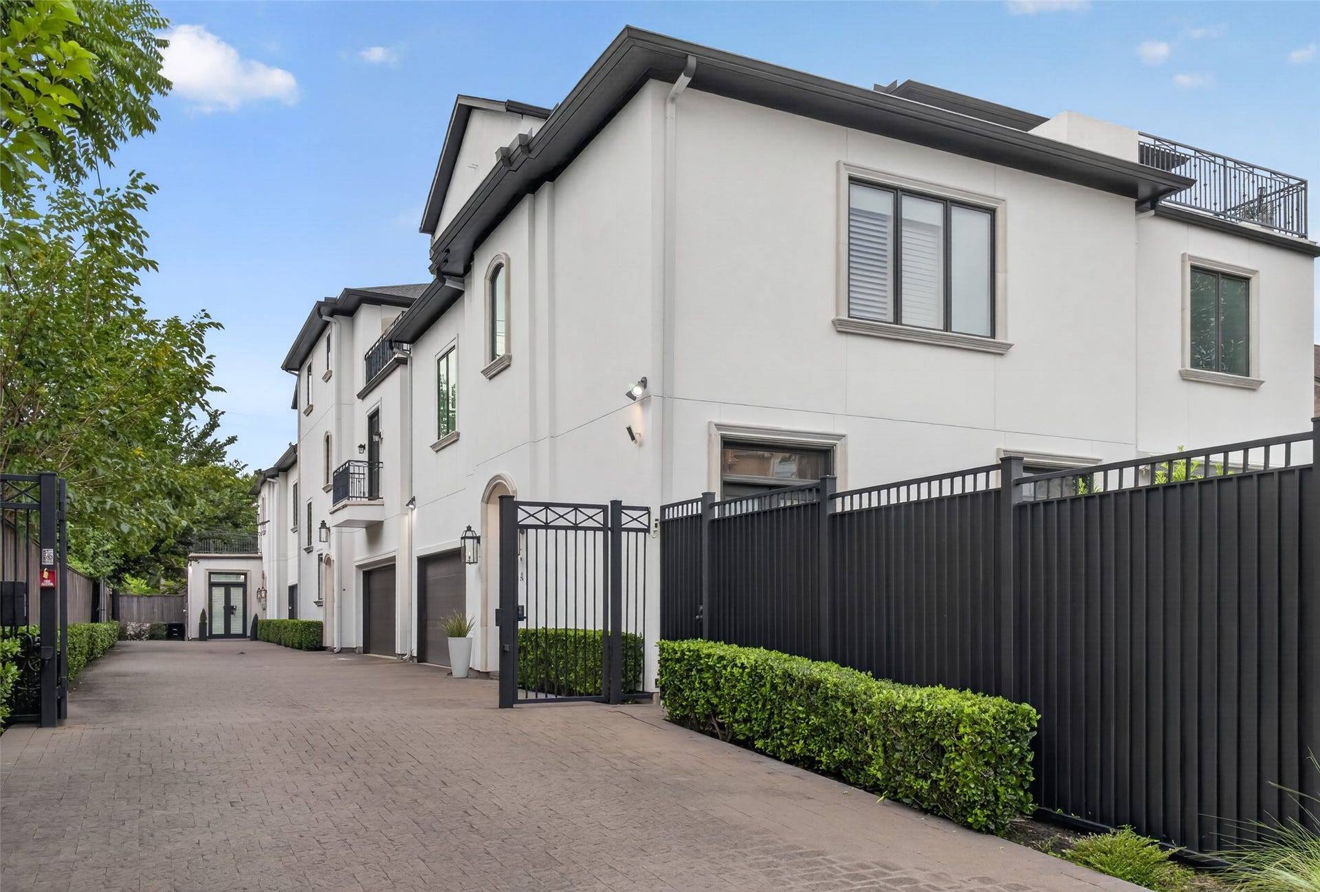 There is a pedestrian gate for your visitors and each homeowner chooses their own gate code.