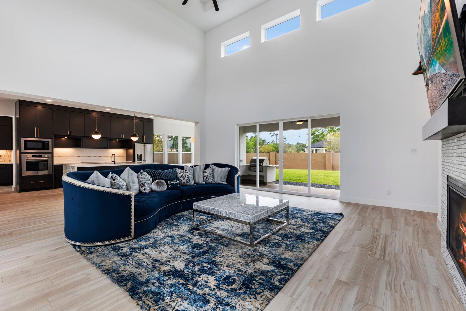 24739 Trull Brook Lane, Spring, TX 77389 Living room offers a lot of natural light while still providing privacy.
