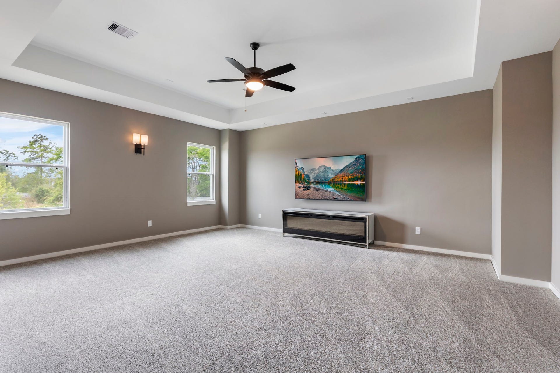 24739 Trull Brook Lane, Spring, TX 77389 Media room on second floor with tray ceilings.