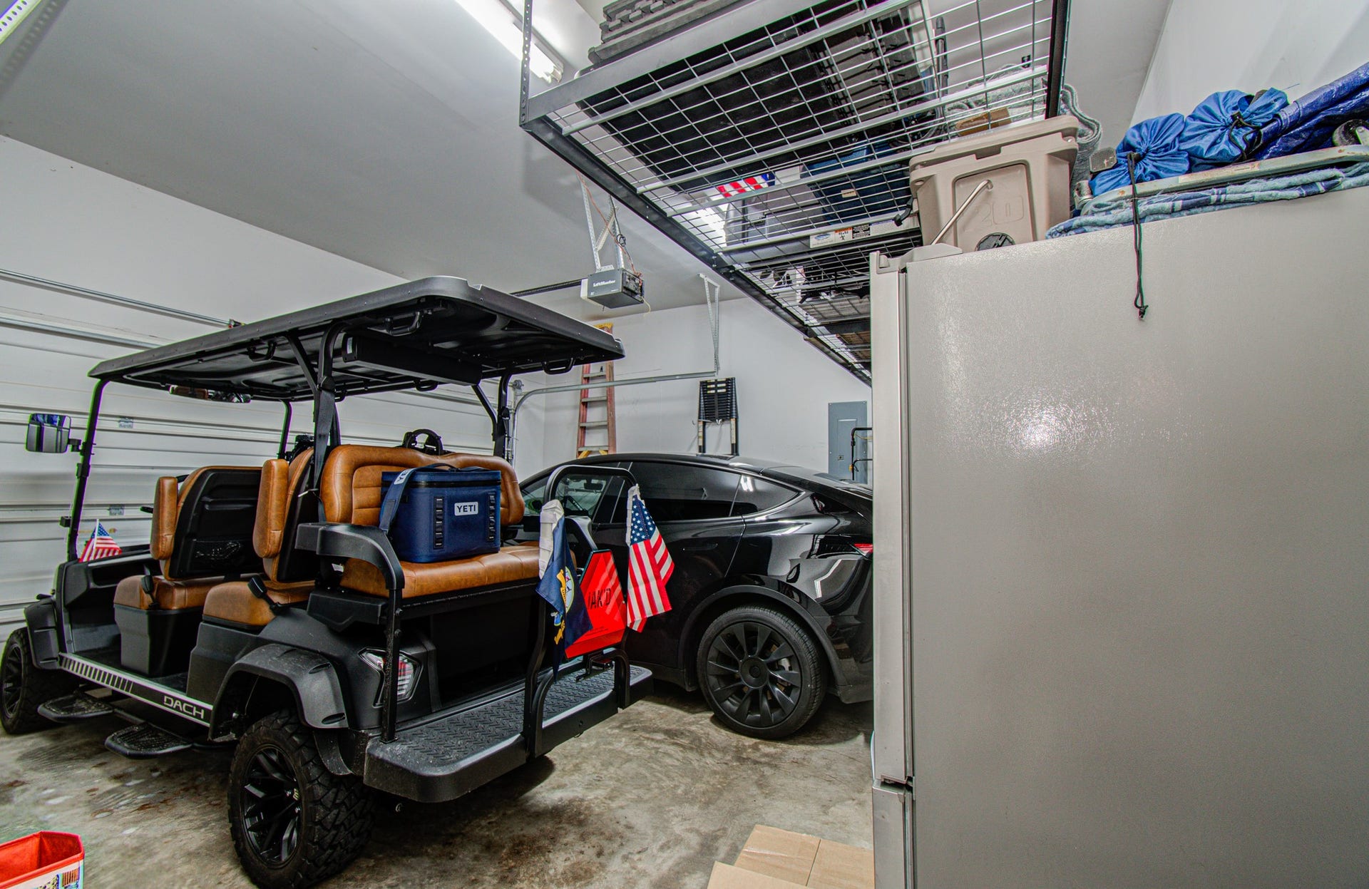 17915 Olde Oaks Estate Court, Cypress, TX 77433 Garage has overhead racks for extra storage.
