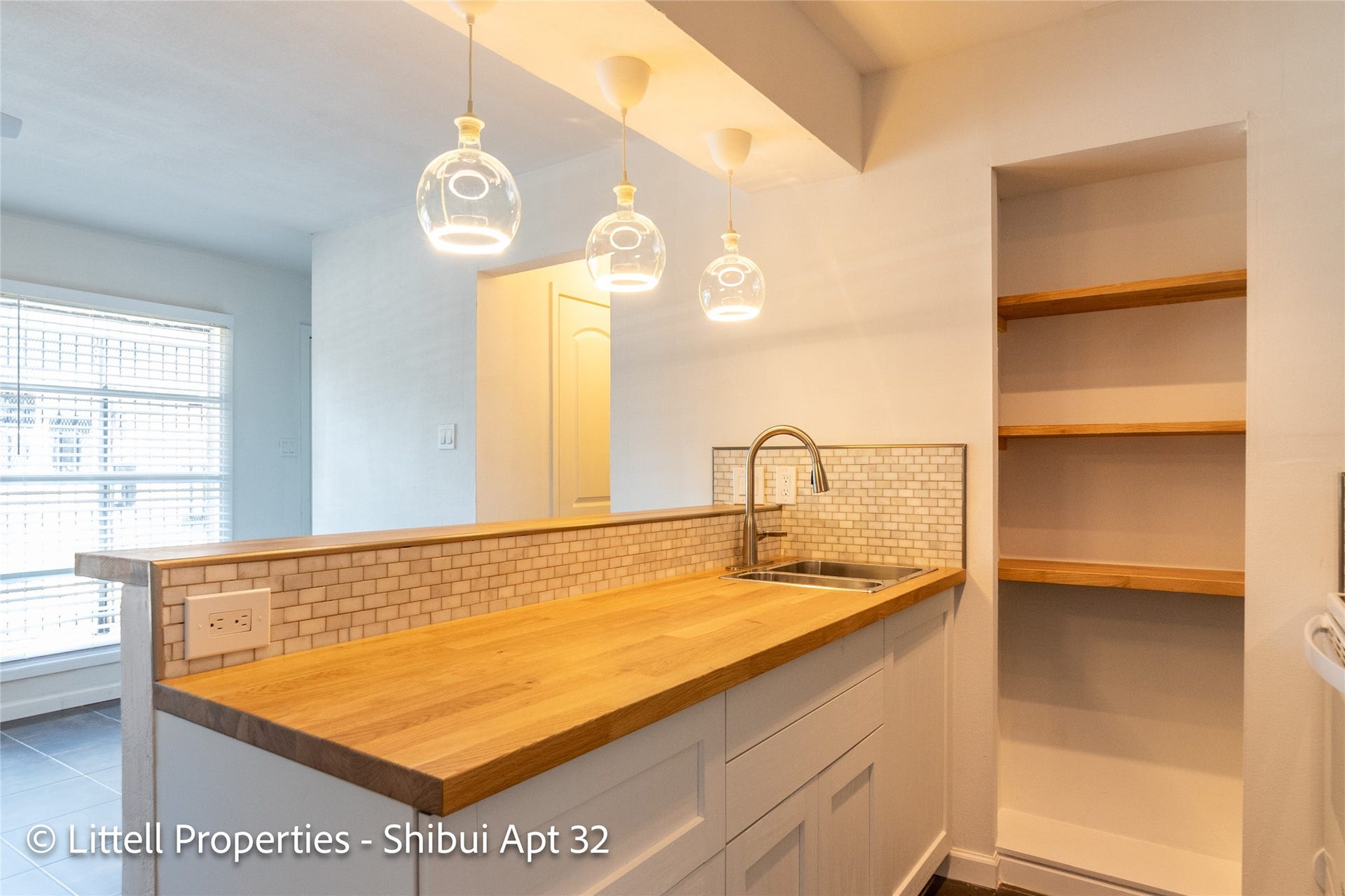 714 Woodrow Street, #32, Houston, TX 77006 Chic butcher block counter top