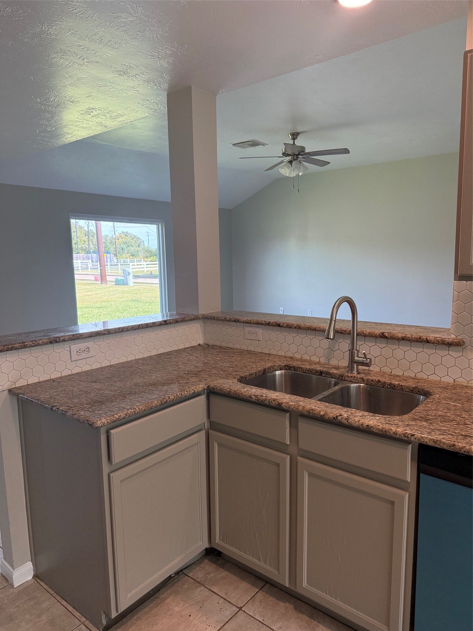 Kitchen looking at living