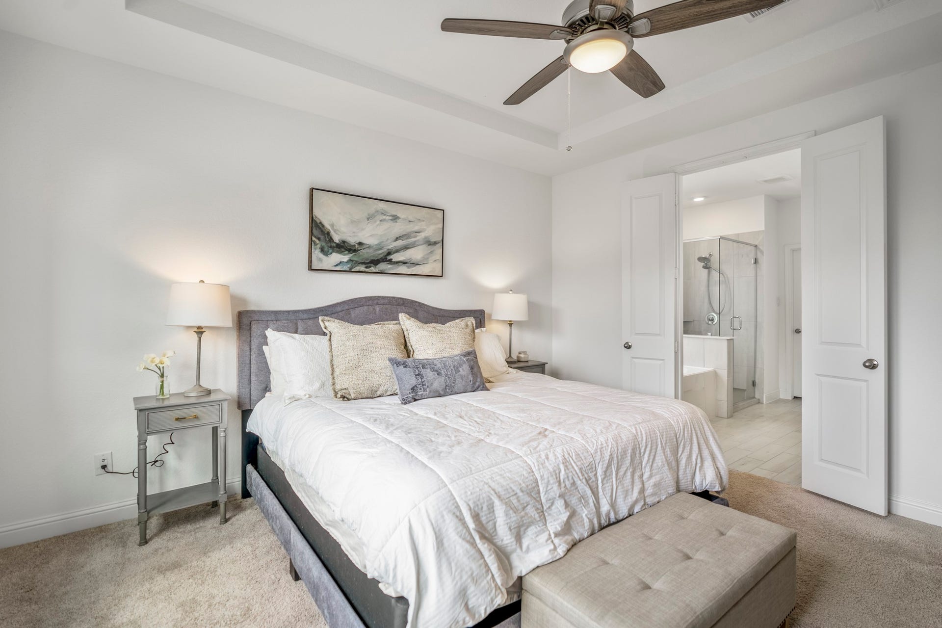 21723 Cordia Trace, Cypress, TX 77433 The primary bedroom has plenty of space for a substantial bedroom set while still leaving room to move comfortably around the space.