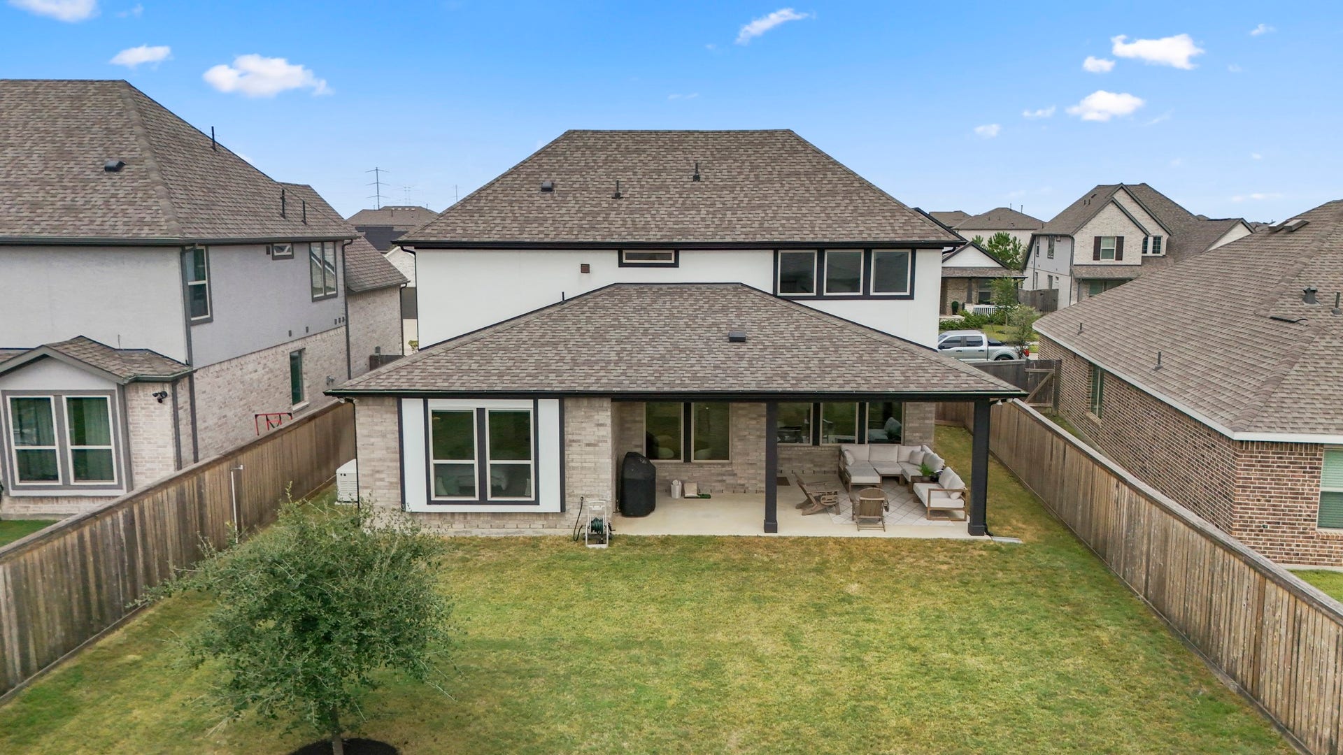 21723 Cordia Trace, Cypress, TX 77433 Now THAT is a backyard! This overhead view shows just how much yard remains available for entertaining, play, pets or even creating a future pool retreat.