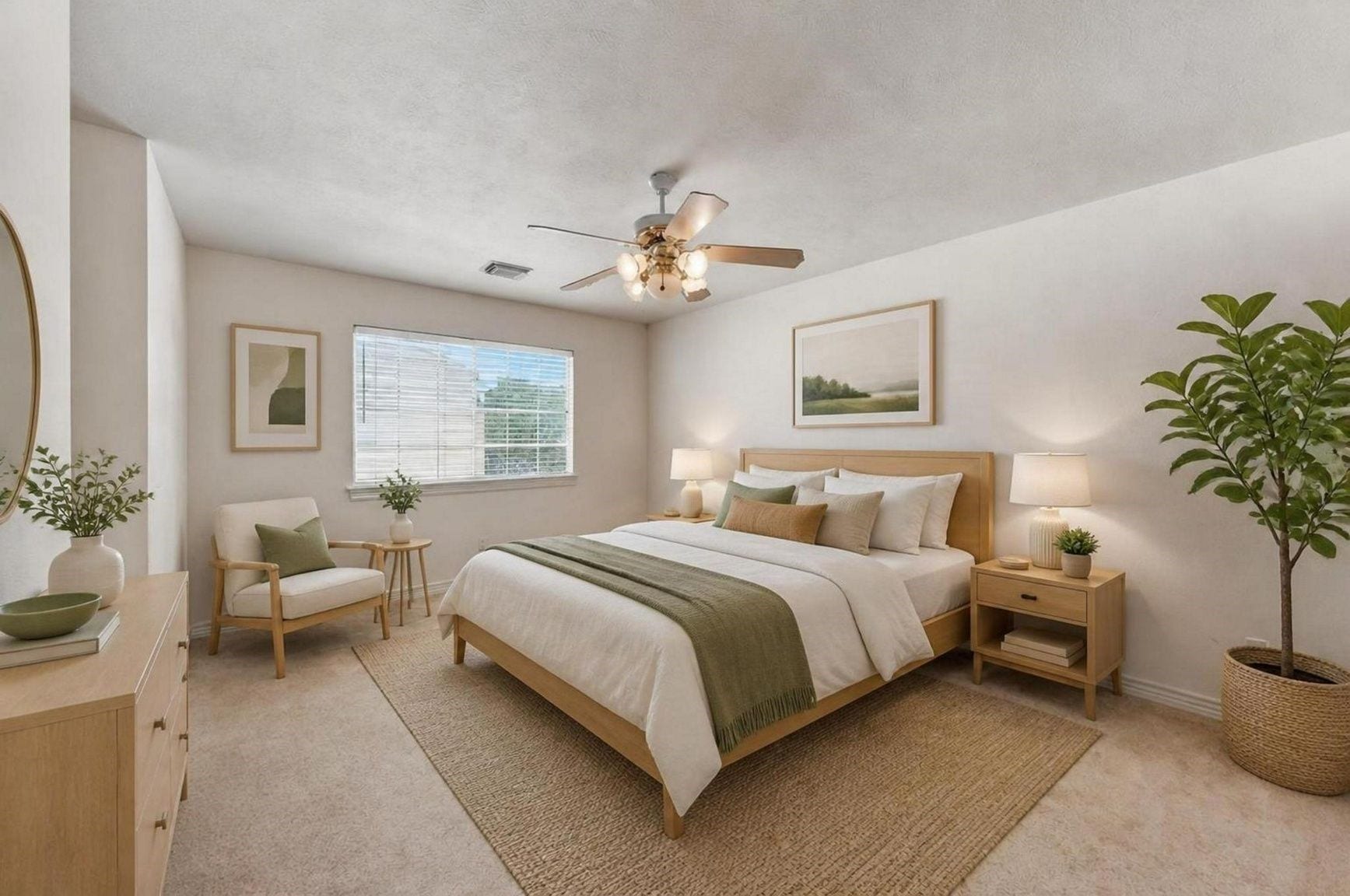 4907 Cambridge Street, Sugar Land, TX 77479 The final bedroom located upstairs. Virtually staged.