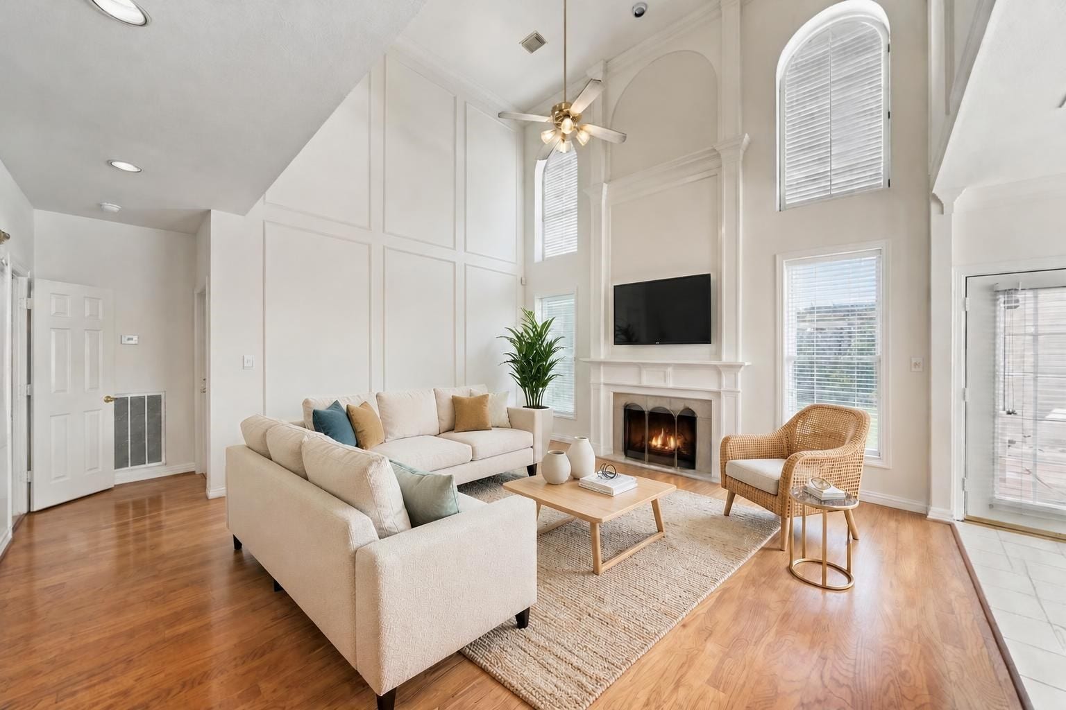4907 Cambridge Street, Sugar Land, TX 77479 Enjoy the high ceilings and large windows! Virtually staged.