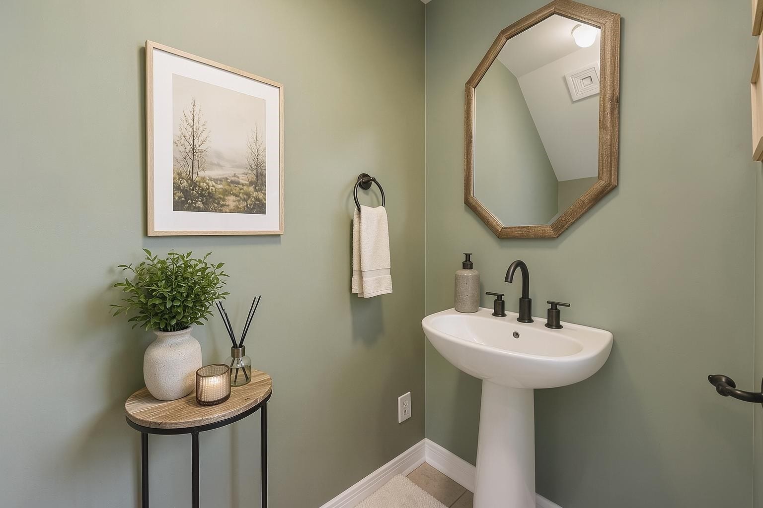 4907 Cambridge Street, Sugar Land, TX 77479 The powder room on the first floor conveniently located for guests. Virtually remodeled.