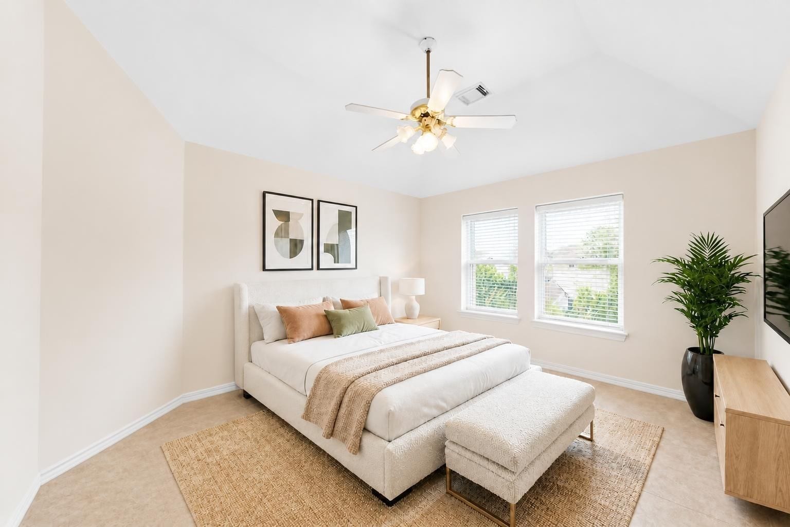 4907 Cambridge Street, Sugar Land, TX 77479 Another upstairs bedroom. Virtually staged.