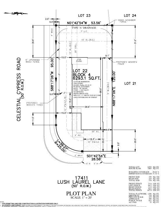 17411 Lush Laurel Lane Preliminary Plot Plan