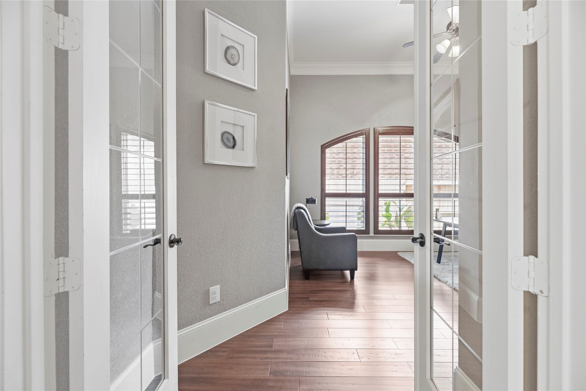 6115 Duke Trail Lane, Sugar Land, TX 77479 Through french doors in the front of the home is this grand home office