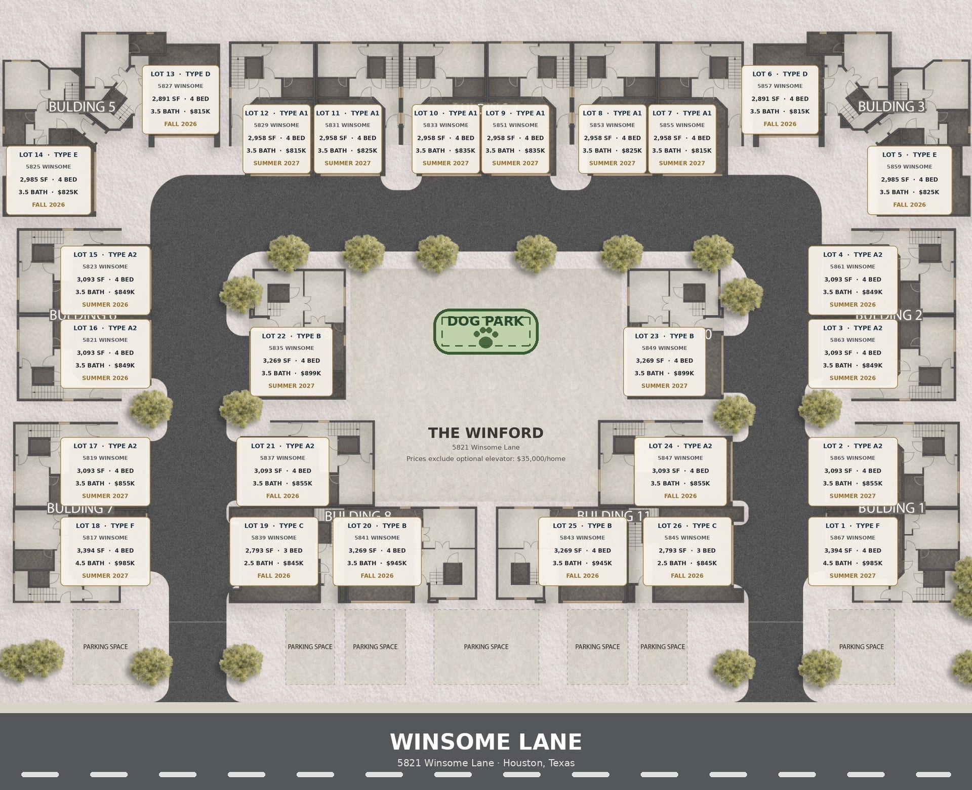 5861 Winsome Lane, Houston, TX 77057 Site plan