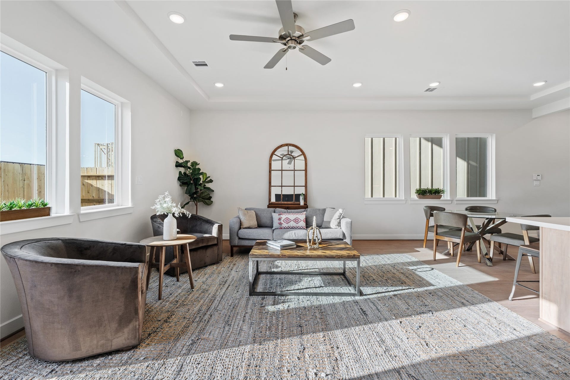 6441 Rena Street, Houston, TX 77092 Expansive living area with enough width to support multiple seating arrangements without the room ever feeling tight.