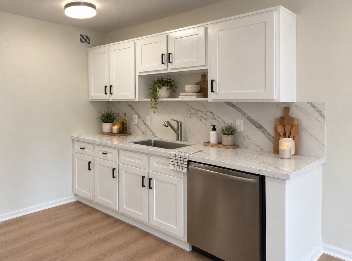 1516 Bay Area Boulevard, #P20, Houston, TX 77058 AI Staged Kitchen