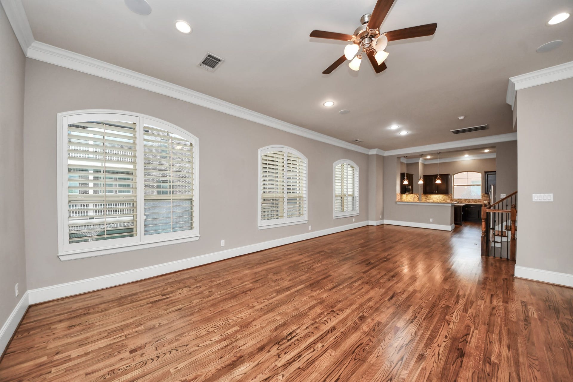 1617 W 23rd Street, Houston, TX 77008 Another view of the dining area with hardwood floors that connect the kitchen to the living room, perfect for entertaining.