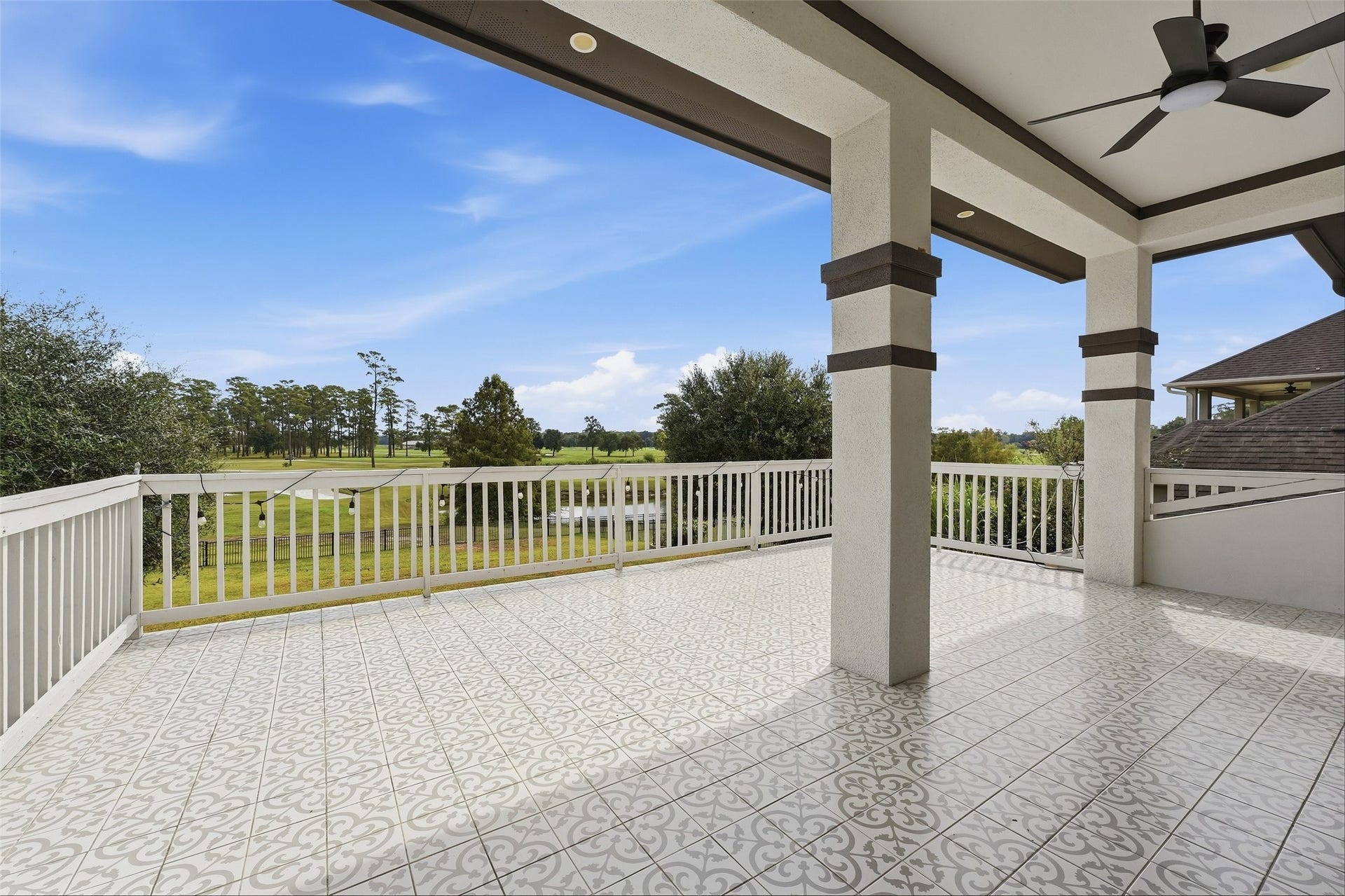 8311 Caroline Ridge Drive, Humble, TX 77396 Upper patio balcony for more unobstructed views of the golf course
