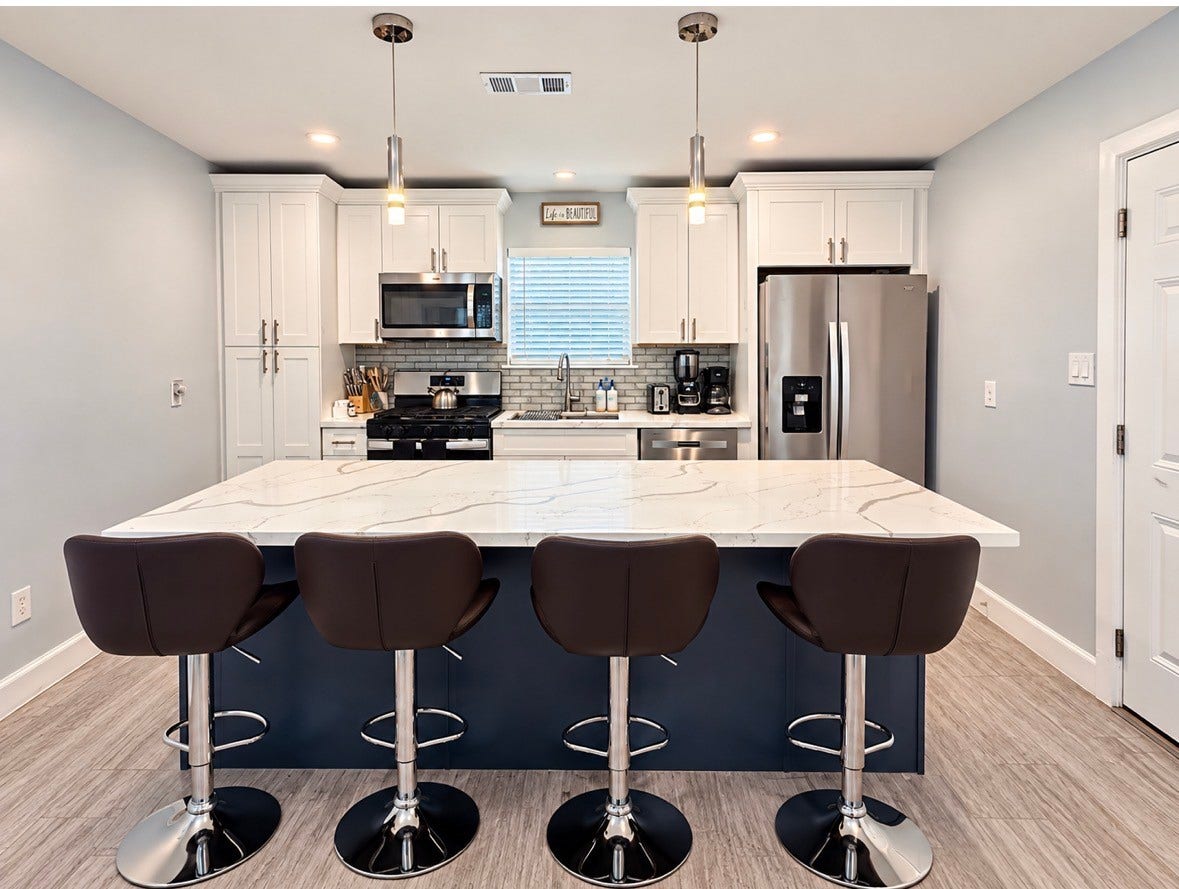 1112 32nd Street, Galveston, TX 77550 Kitchen with a spacious Island