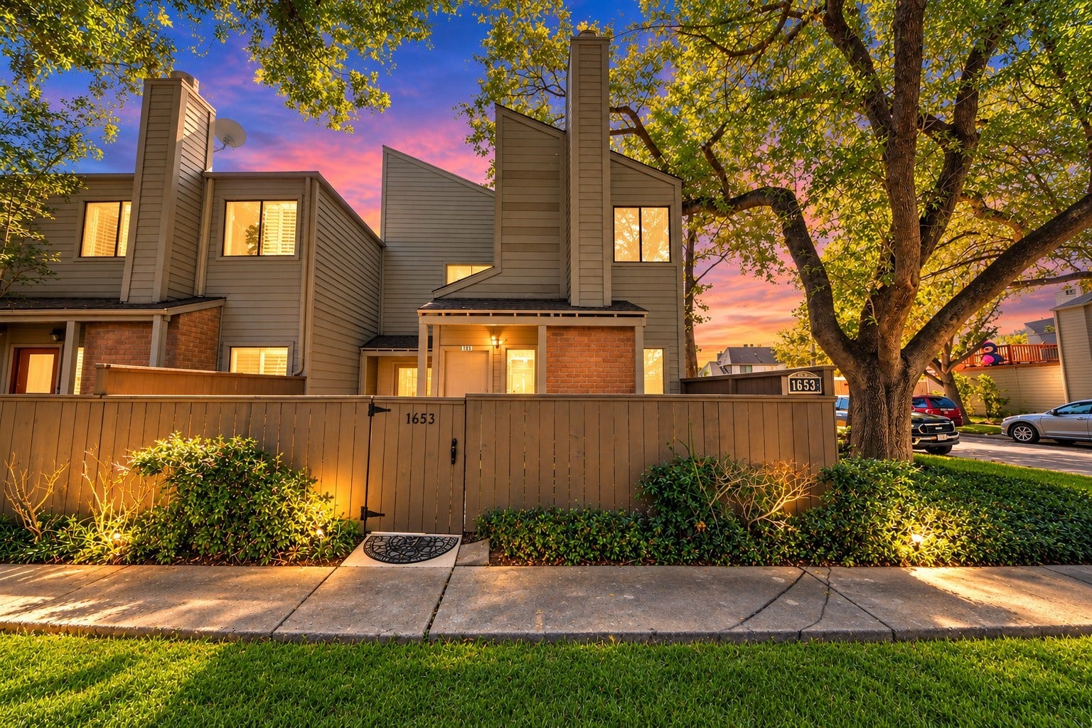 1653 Prairie Mark Lane, Houston, TX 77077 Evening view of home!