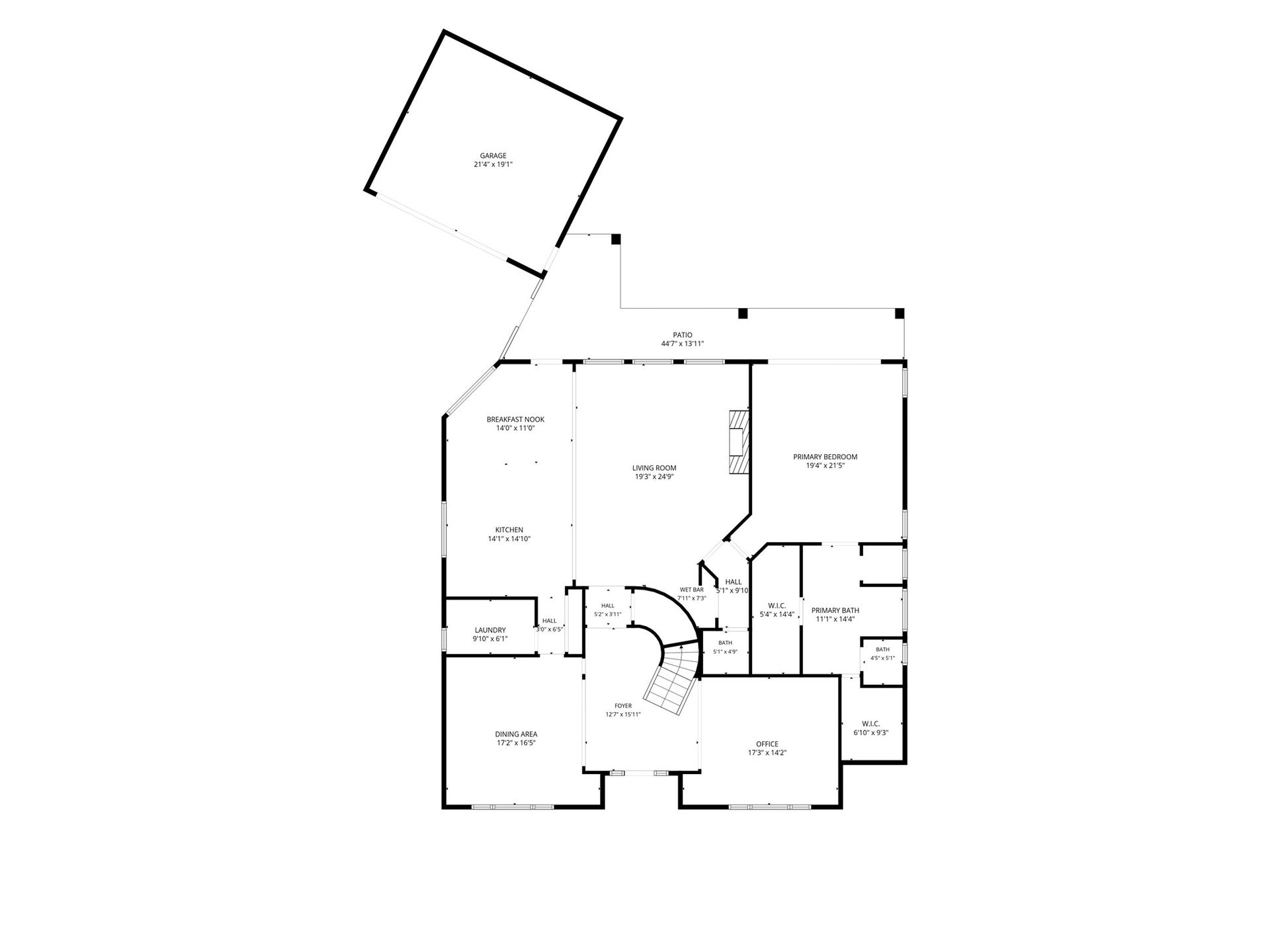 14 Hilshire Grove Lane, Hilshire Village, TX 77055 First Floor plan. Note measurements are estimates.