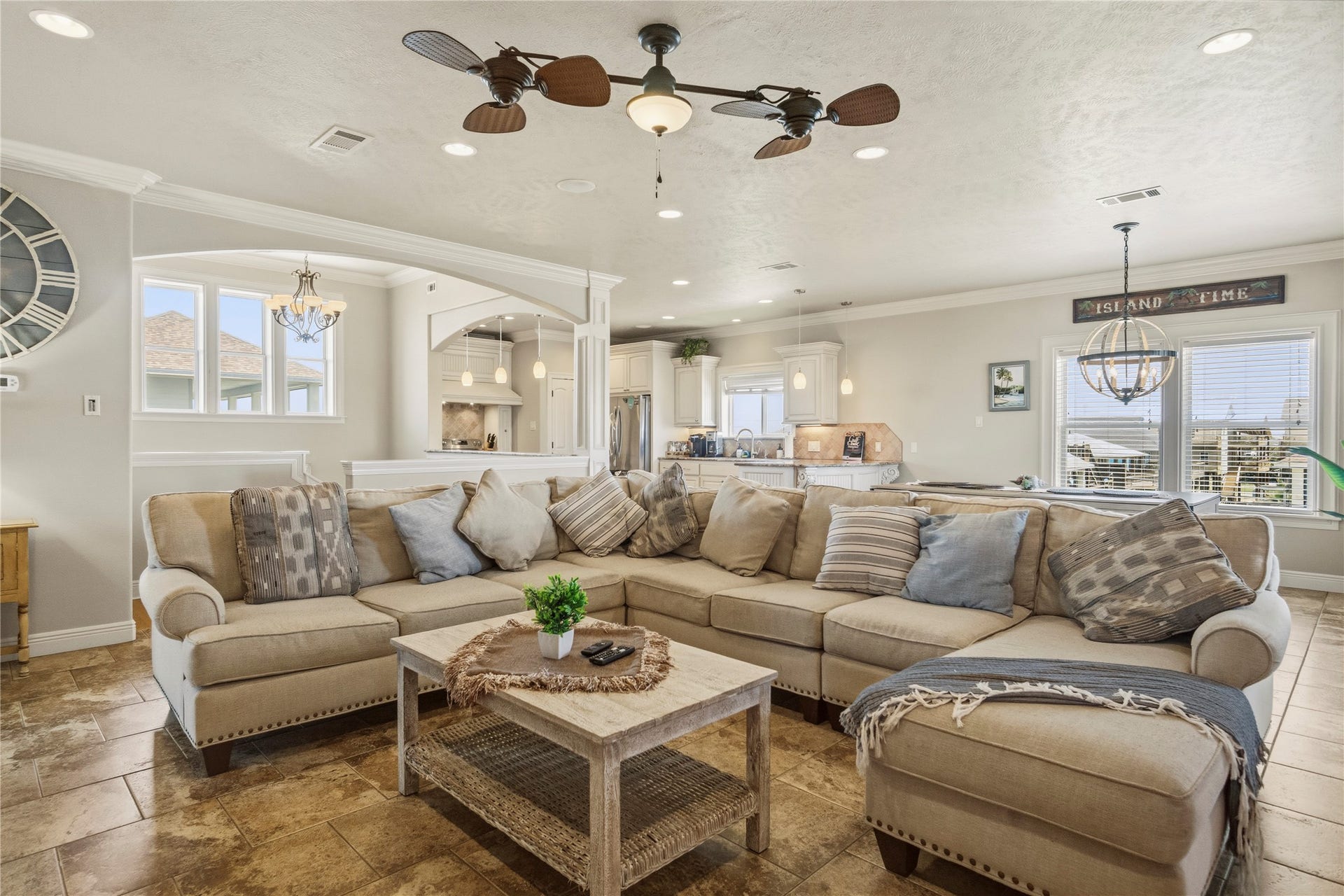 819 Eastview, Crystal Beach, TX 77650 Gather the whole crew in this spacious living room, where the open layout keeps meals, games, and conversation flowing together.