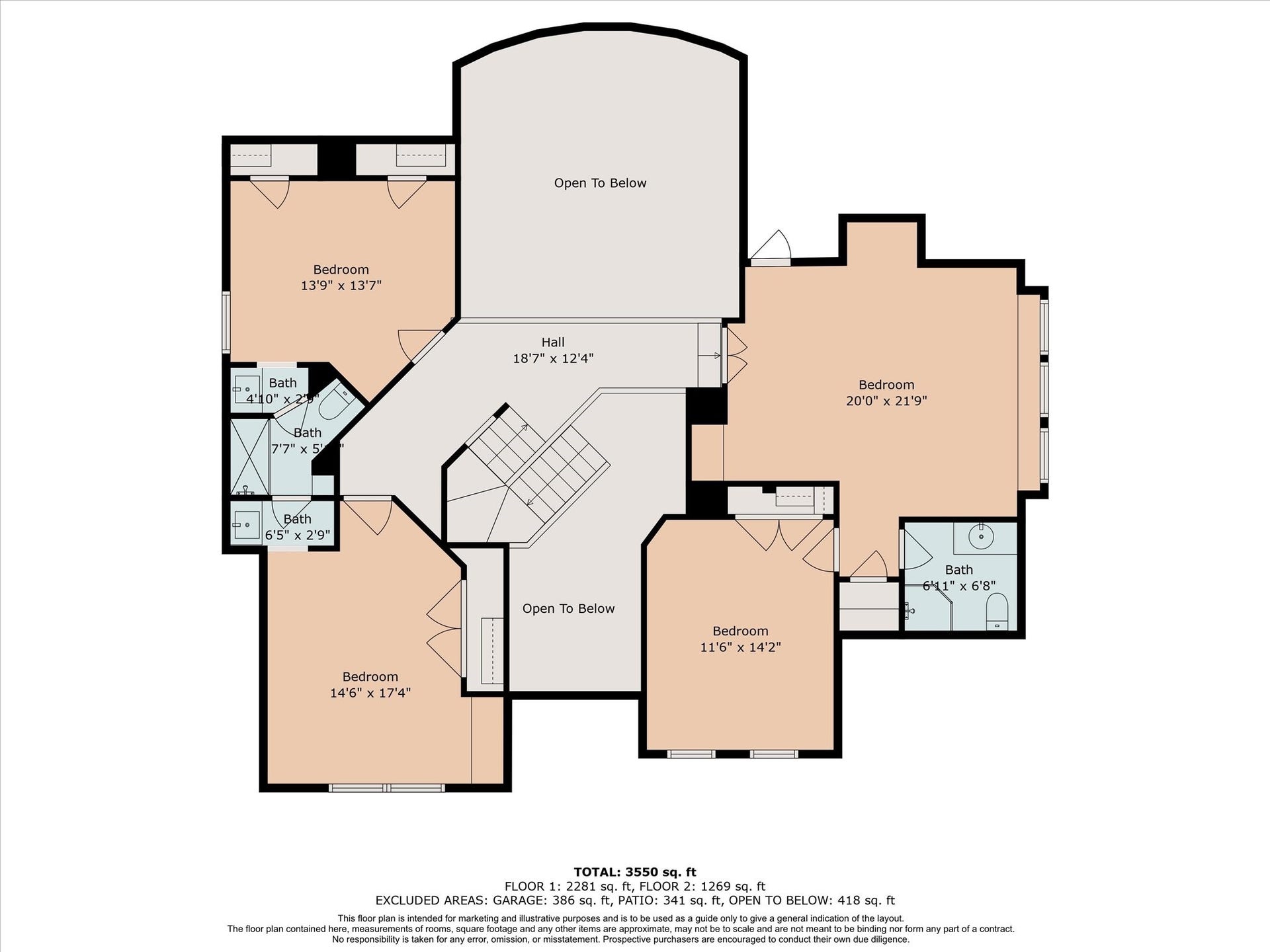 12006 Arcadia Bend Lane, Houston, TX 77041 Second level floorplan
