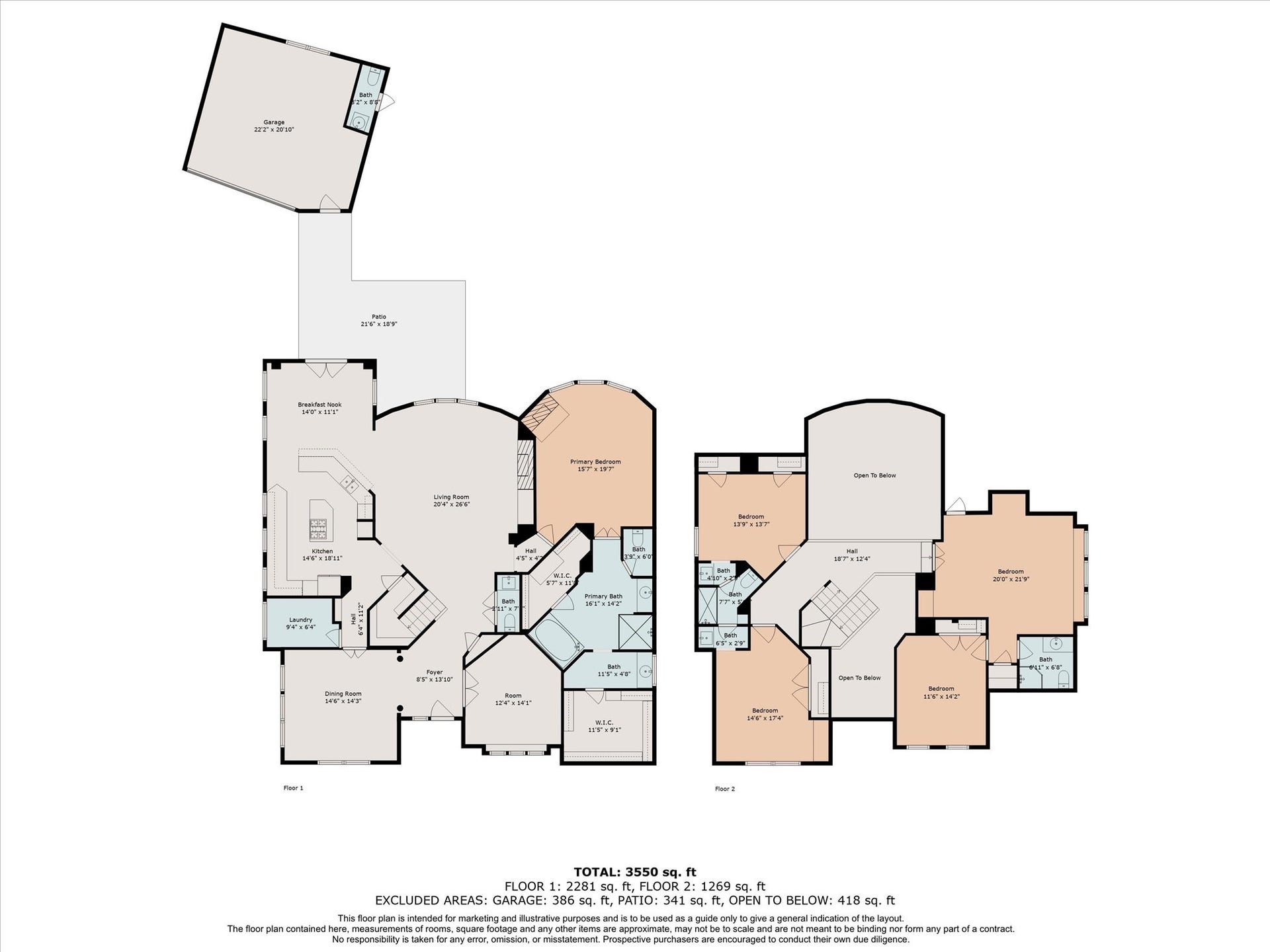 12006 Arcadia Bend Lane, Houston, TX 77041 First and second level floorplan