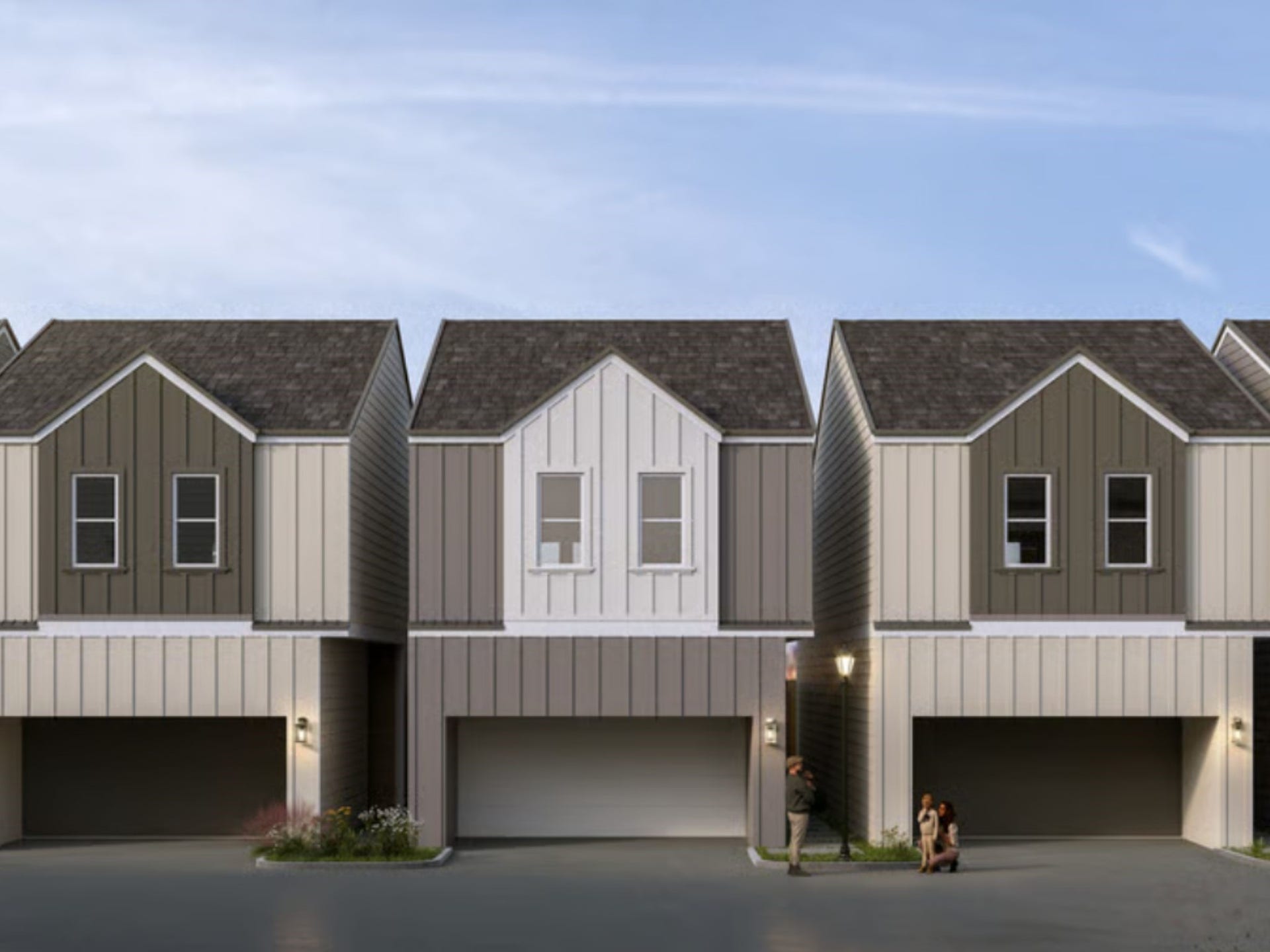 This photo is a designed rendering of the elevation of various Floor Plans featured in Haven at Highland.