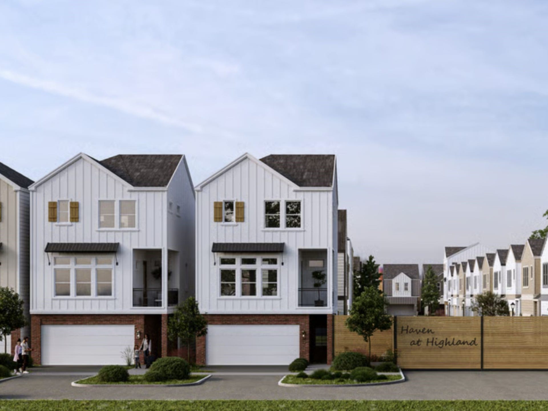 This photo is a designed rendering of the elevation of various Floor Plans featured in Haven at Highland.
