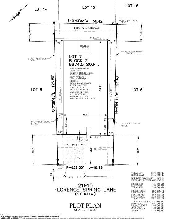 21915 Florence Spring Lane Preliminary Plot Plan