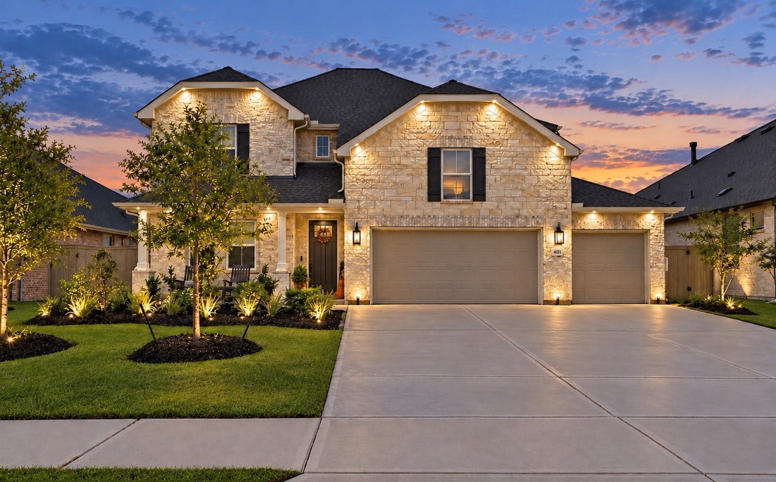 4121 Hazy Rock Lane, League City, TX 77573 Beautiful exterior lighting