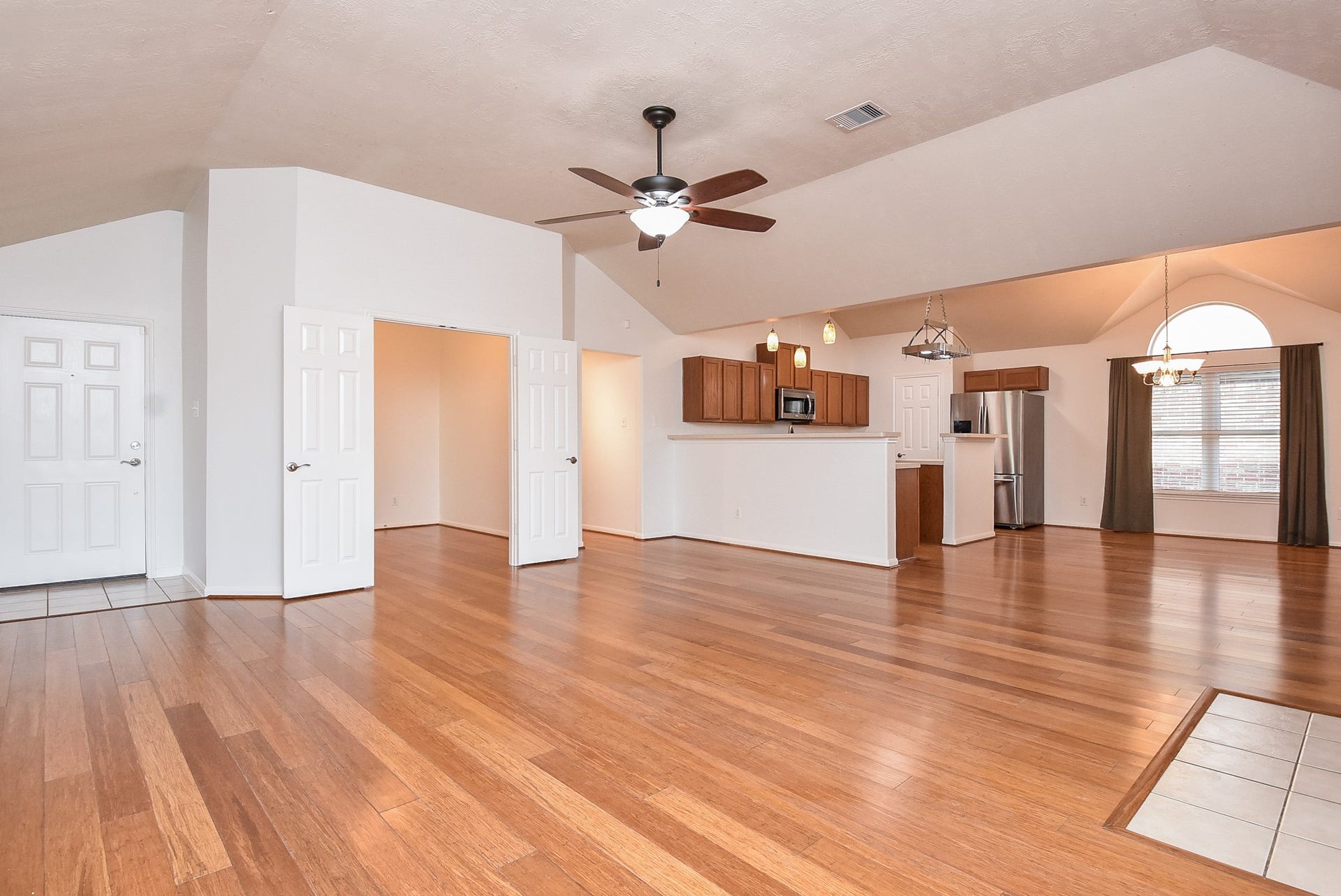 6730 Albion Cresent Drive, Katy, TX 77449 Fourth bedroom opens onto living area. Great spot for home office or play room.