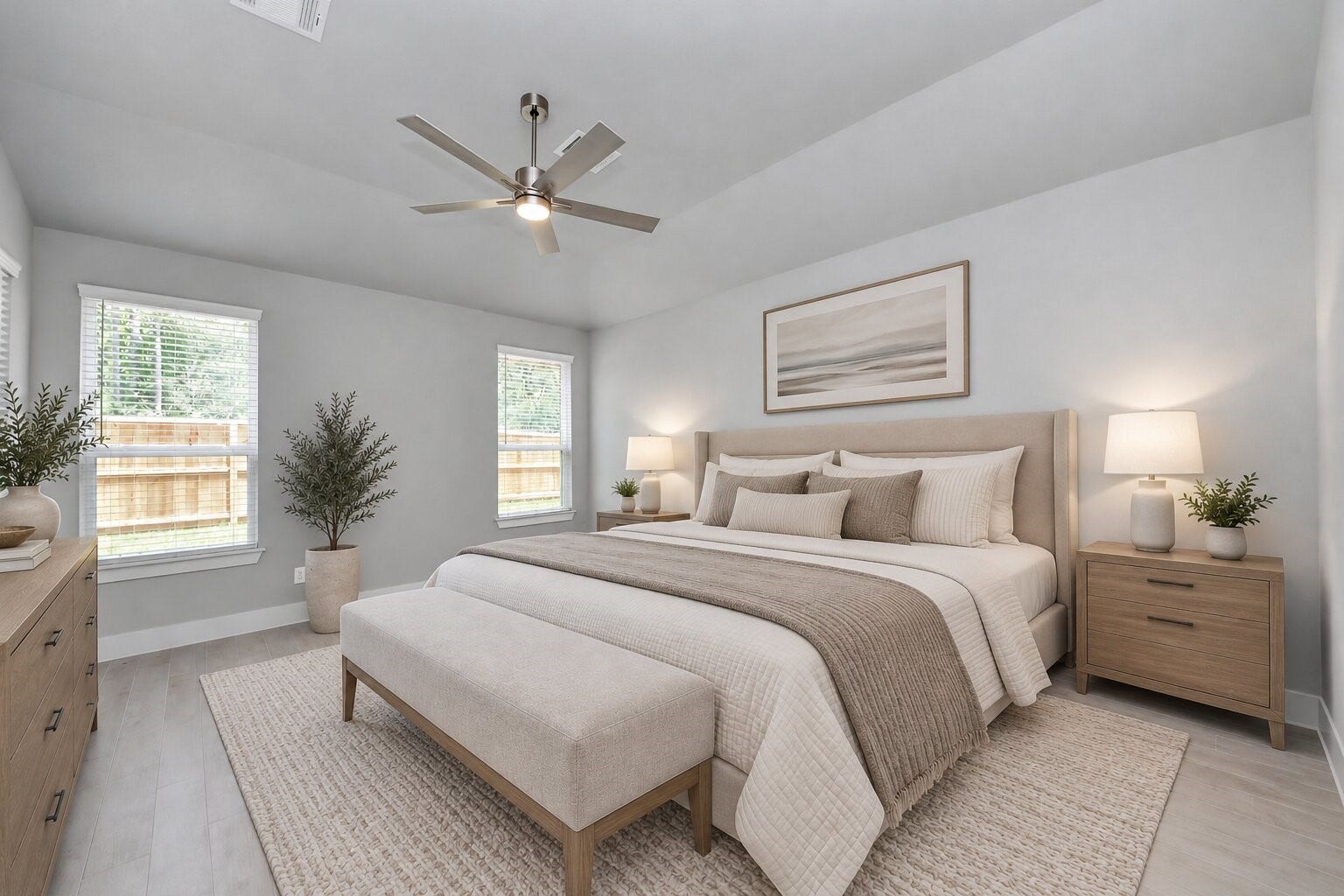 3205 Skerne Spring Drive, Spring, TX 77373 Virtually Staged - Primary Bedroom. Sample photo of completed home with similar floor plan. Actual colors and selections may vary.