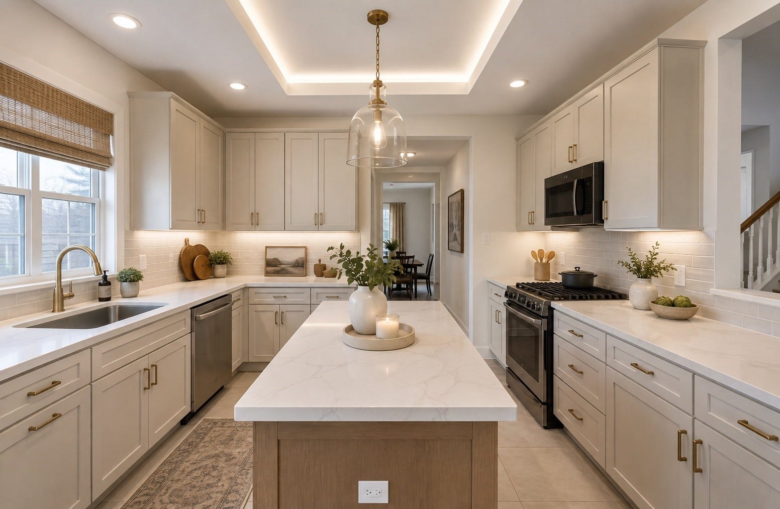 15715 Brookwood Lake Place, Sugar Land, TX 77498 This updated rendering shows a transformed kitchen with modern finishes. This home is priced to give you the ability to make it your own while building instant equity!