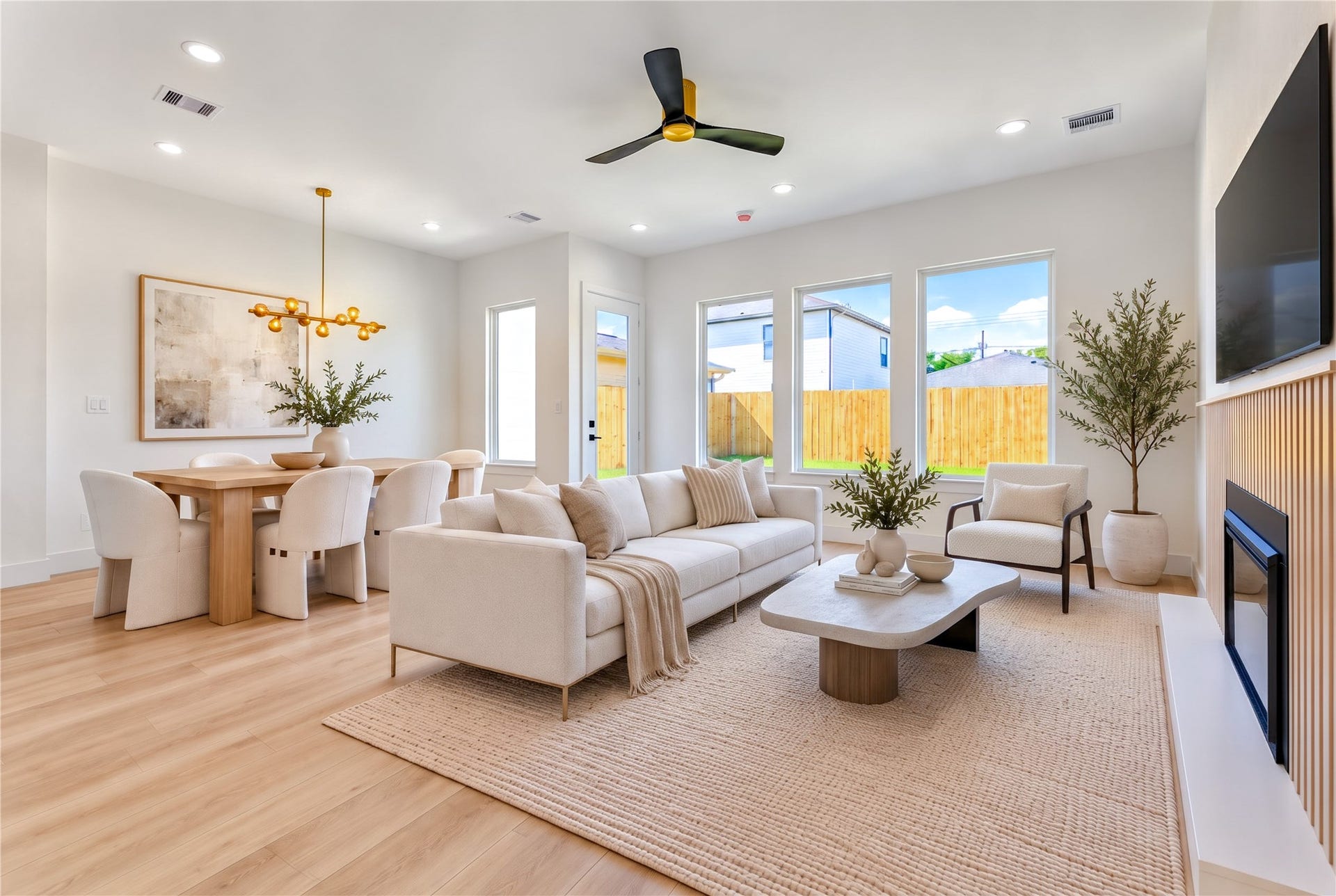 8220 Gladstone Street, #A/B, Houston, TX 77051 Living virtually staged